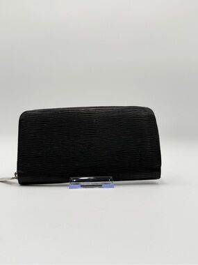 Louis Vuitton Epi Zippy Wallet Noir Black Silver Hardware